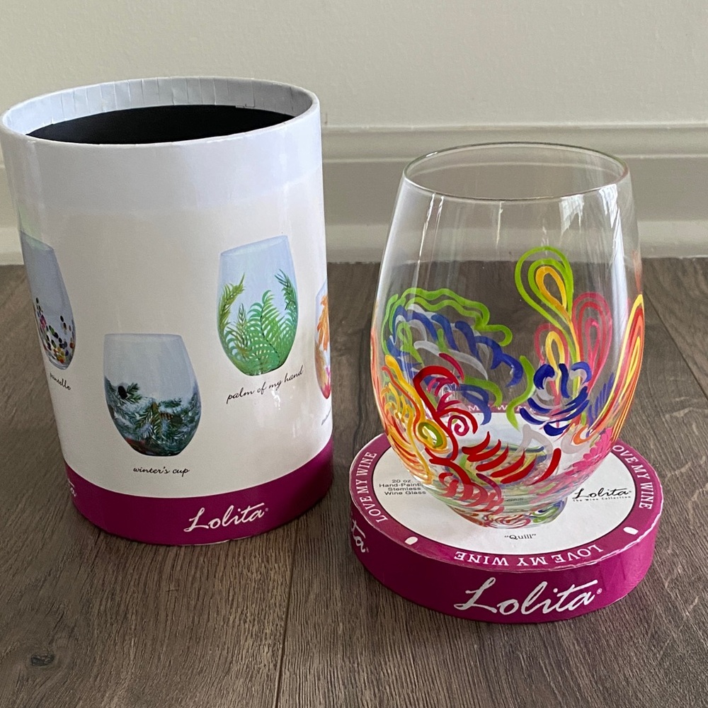 Lolita Colorful Abstract Wine Glass